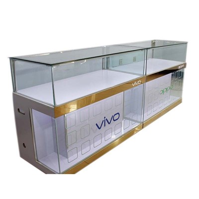 白银展示柜 展示架展柜 木质玻璃手机柜台货架收纳通讯卖场立式图5