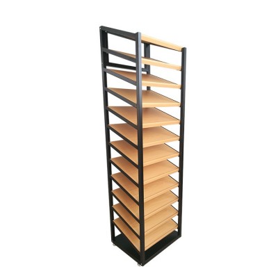 斜面货架陈列架书店零食架商用多层置物收纳架餐垫展示架图5