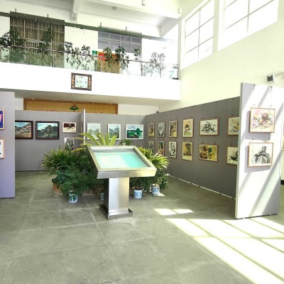 无缝艺术板墙 移动宣传广告 屏风书画展示板隔断亚麻布书 法作品展图2