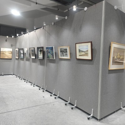 优选磁吸书画亚麻布板墙书法画展展览美术展示宣传艺术板墙隔断板图4