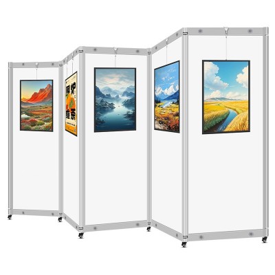 展板 折叠书画展板学校幼儿园书法作品屏风展览板美术字画展摄影图5