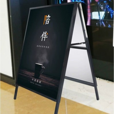广告牌展示架斜面落地三角双面海报促销折叠架子kt板手提立式防风图5