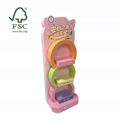 枕头展示架瓦楞纸雪弗板展示架陈列消毒用品展示包装彩箱图5