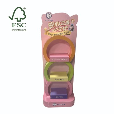 枕头展示架瓦楞纸雪弗板展示架陈列消毒用品展示包装彩箱图4