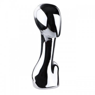 现货长脖子玫瑰金头模电镀模特头帽子展示架假发模特头帽托银色头图5