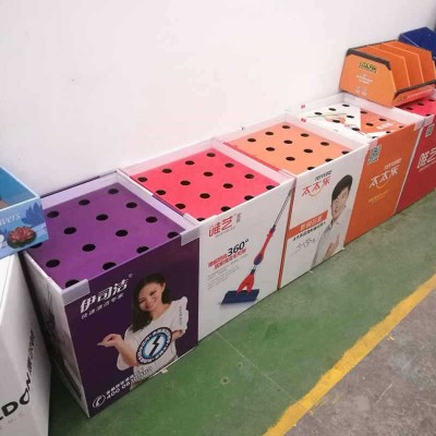 落地展示盒广告商品展示架 纸货架堆头 拖把展示架 纸堆头定 制