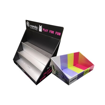 厂家供应超市玩具纸地堆瓦楞纸货架化妆品展示盒食品陈列盒批发图2