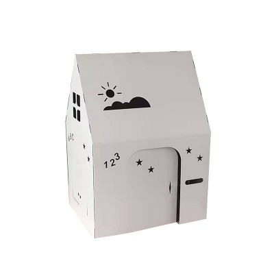 儿童涂鸦纸架城堡纸壳板模型涂鸦儿童展示纸房子纸货架批发图5