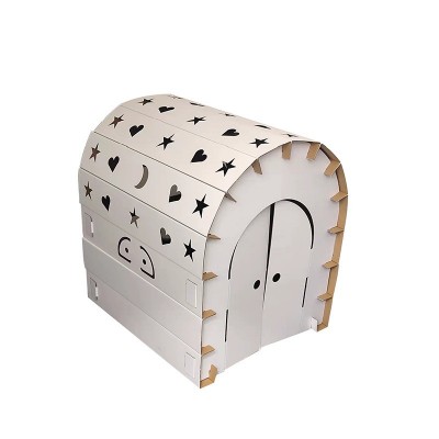 儿童涂鸦纸架城堡纸壳板模型涂鸦儿童展示纸房子纸货架批发图2