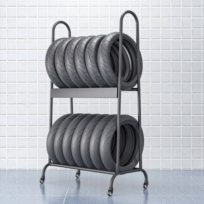 工厂直批摩托车轮胎展示架电动车轮胎陈列架自行车轮胎货架落地式图3