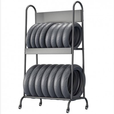 工厂直批摩托车轮胎展示架电动车轮胎陈列架自行车轮胎货架落地式图5