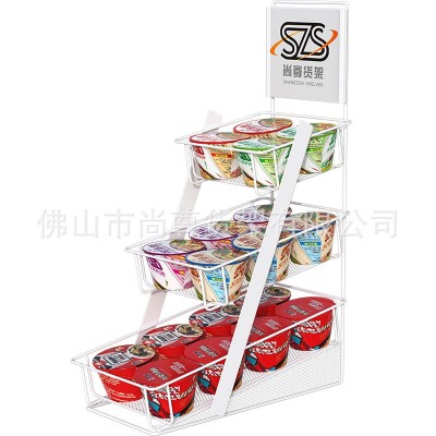 超市零食小货架便利店食品展示架 杯面展示架 方便面晒网层兜展架图4