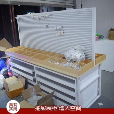 厂家直供展示柜名创优品槽板货架耳环头绳手机壳饰品专用展柜收纳图4