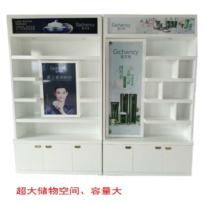 美容院烤漆陈列柜定制化妆品护肤品彩妆专用背柜货柜展架订做图5