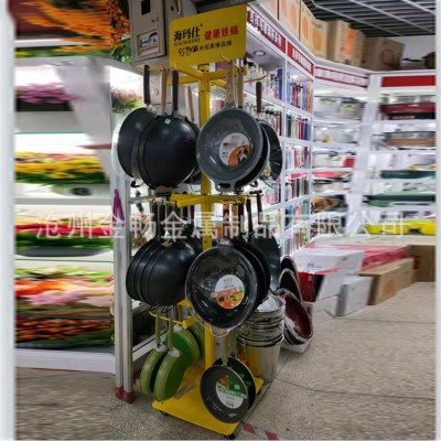 厂家直销商超不锈钢炒锅展架 砂锅不粘锅挂式展架 风华炒锅展示图4