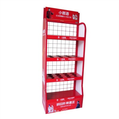 小郎酒展示架 四层冷战板货架PVC广告洞洞板展架 白酒超市金属货图5