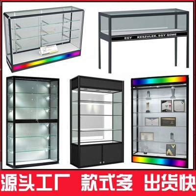 玻璃柜铝合金玻璃展示柜矮柜玻璃柜台玻璃橱窗产品展示架样品柜图2