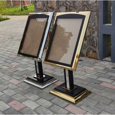 酒店迎宾牌不锈钢指示牌欢迎牌展示牌海报架广告牌落地立牌水牌图3