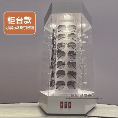 太阳镜墨镜旋转展示柜眼镜道具产品样品陈列展架亚克力眼 镜店展柜图2