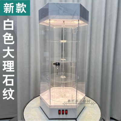 陈列柜欧式旋转展示柜展会产品首饰耳环展架手表盲盒手办 收纳展柜图5