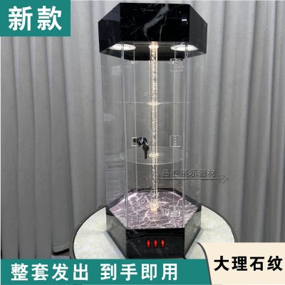 陈列柜欧式旋转展示柜展会产品首饰耳环展架手表盲盒手办 收纳展柜图4