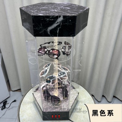 陈列柜欧式旋转展示柜展会产品首饰耳环展架手表盲盒手办 收纳展柜图2