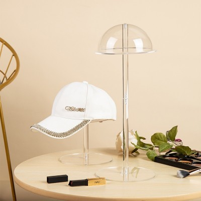 跨境热销透明亚克力假发帽子展示架 渔夫帽棒球帽收纳架支撑架图4