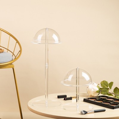 跨境热销透明亚克力假发帽子展示架 渔夫帽棒球帽收纳架支撑架图2