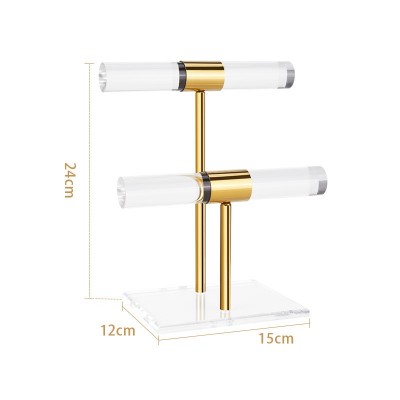 亚克力展示架高级感手链架金属珠宝项链饰品批发三层透明置物架图5