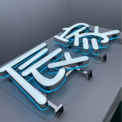 双面发光字 户外门头招牌广告字 两面可视LED发光标识 店铺引流图5