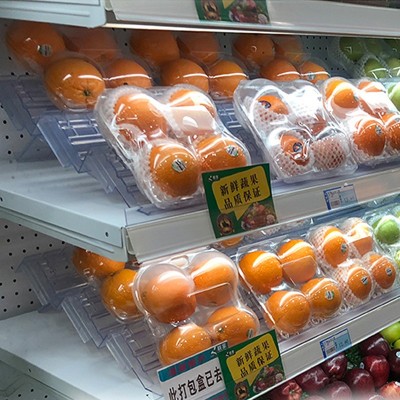 超市阶梯陈列台卖场冷风幕柜透明垫板多层生鲜猪肉展示架货架堆头图2