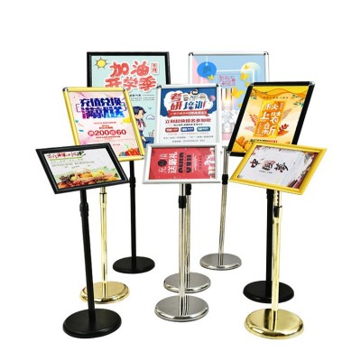 A3A4不锈钢立牌 展示牌立式广告牌酒店指示牌水牌落地展示架批发图5