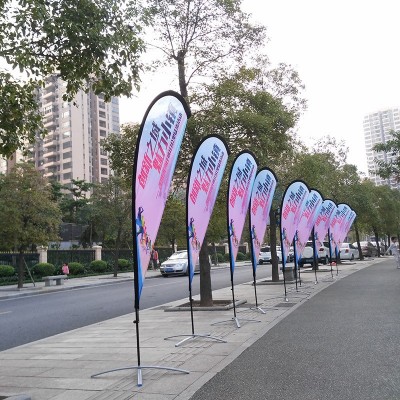 沙滩旗2.8米刀型旗杆铝合金杆配件 户外广告旗帜高清印刷厂家直营