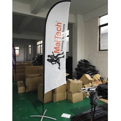 沙滩旗源头厂家旗杆户外水滴旗刀旗标配铁管十字底座广告彩旗印制