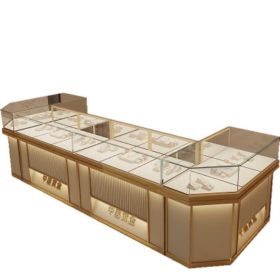 珠宝展示柜现代简约首饰展柜黄金玻璃柜台定制玉器银饰品陈列柜