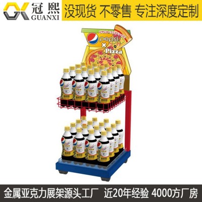 铁线展示架订制 铁丝陈列架订制 金属喷涂台式饮料促销小货架加工  100套
