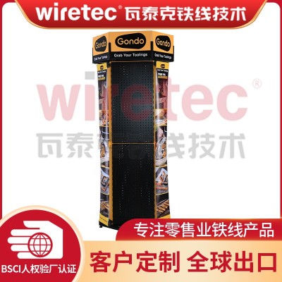 可折叠五金展示架商超促销必备洞洞板圆形货架多方面展示支持LOGO