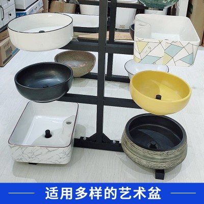 陶瓷艺术品展架卫浴洗手盆样品展示架洁具洗脸盆展示厅摆放架子    1个