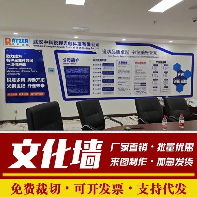 定制设计文化墙办公室企业校园走廊背景墙UV打印PVC亚克力加工   1平方米