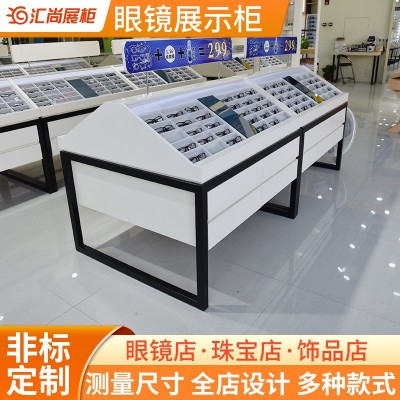 眼镜展示柜台整店定制 眼镜店多层格子陈列柜 木质烤漆玻璃展柜   2件