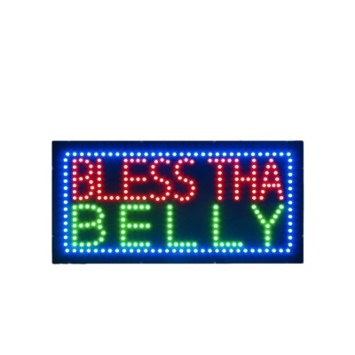 跨境出口发光字招牌LED BLESS THA BELLY 广告牌
