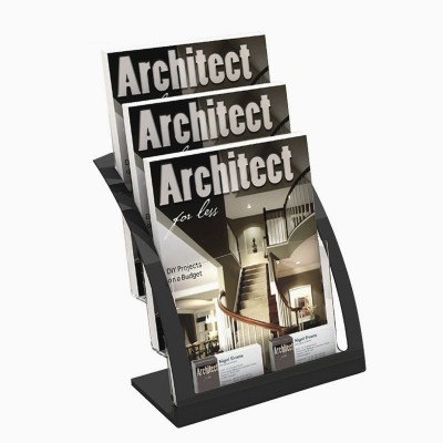 亚克力展示架桌面杂志架多层绘本架货架资料架报刊架塑料展架收纳  2个